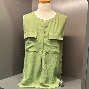 LOFT Light Green Sleeveless Blouse